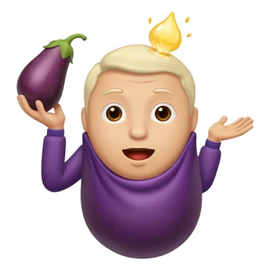 An eggplant squirting onto a man  sticker