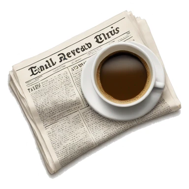 Newspaper and  coffee sticker