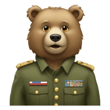 Bear in a military uniform sticker