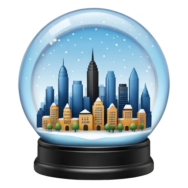 City skyline globe sticker