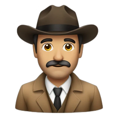 Mafioso moreno,barba y sombrero sticker