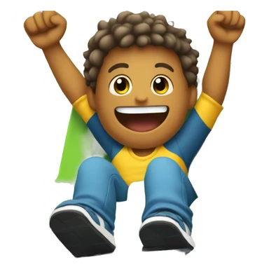 boy on a roller coaster with arms up sticker
