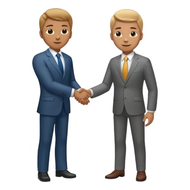 Car dealership employee shaking hands with a businessman, full body shot. sticker