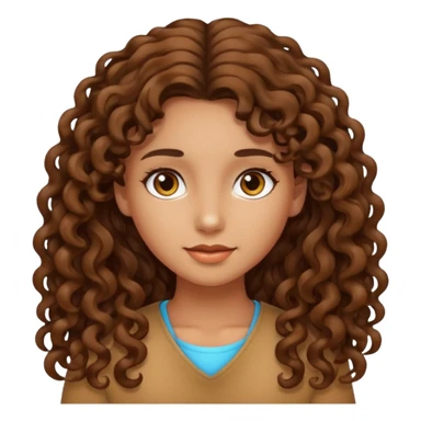 Haz una chica con el pelo rizado largo colo de piel carne sticker