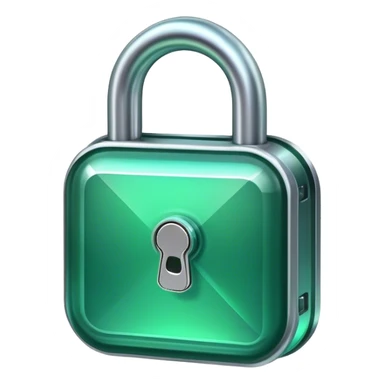 Holographic and glassmorphic dark green lock sticker