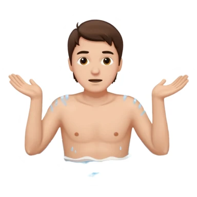 clothed brunette Man drowning in large pool of water with splashes   sticker