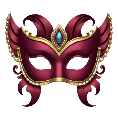 Burgundy carnival half mask sticker