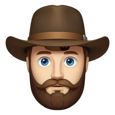 a western earl with full beard, wearing hat sticker