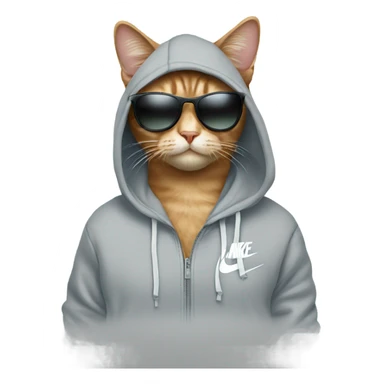 Cat Wearing A Nike Hoodie With Sunglasses  sticker