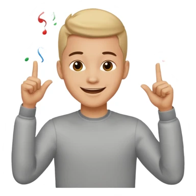 Young man doing celebration pose sticker