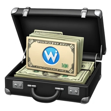 open wifi money bill filled briefcase sticker