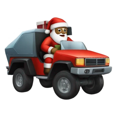 santa claus riding a cybertruck sticker