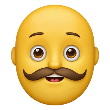 yellow emoji face with a beard, showing both happy and sad emotions at once sticker