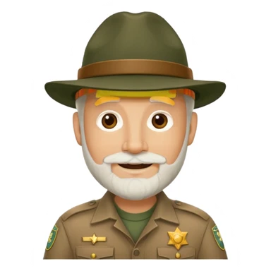 Male Park Ranger with white beard  sticker