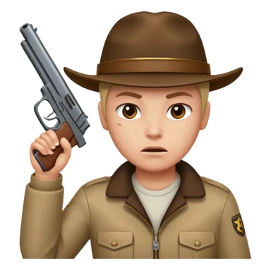 A person with a gun to their head sticker