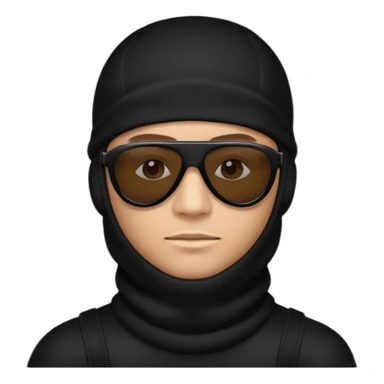 man in black balaclava and black sunglasses sticker