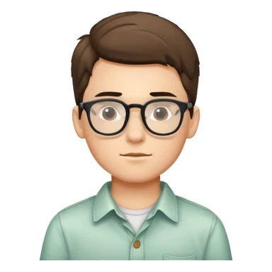 boy with glasses and casual shirt sticker