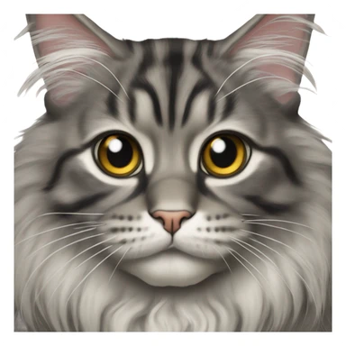 Maine coon cat tabby grey and black  sticker