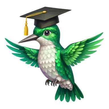 Un colibri con birrete de graduación  sticker