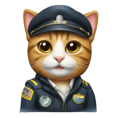 Cute cat pilot  sticker