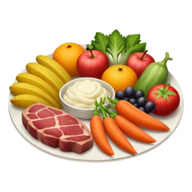 dinner with meat fruit and veggie sticker