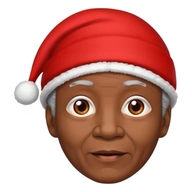 black elderly with red xmas hat sticker