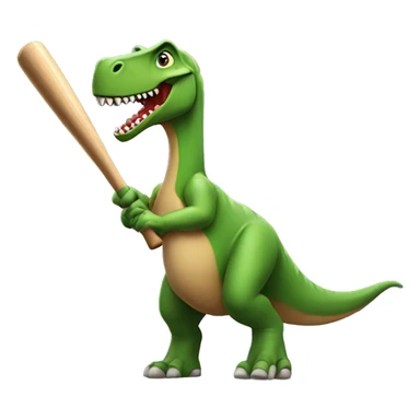 Dinosaur swinging a baseball bat  sticker