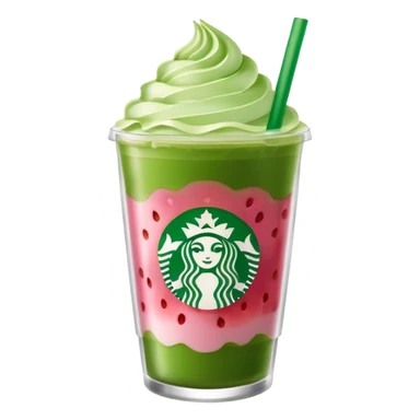 Make a starbucks matcha strawberry drink sticker