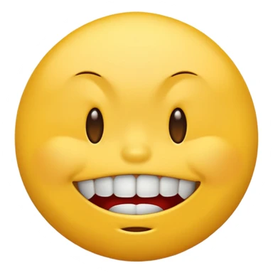 grimacing yellow round emoji with silver teeth sticker