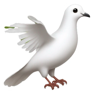 A white dove with an olive branch sticker