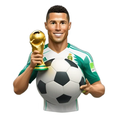 Ronaldo avec la Coupe du Monde et le Ballon d'Or sticker