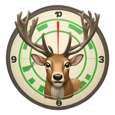 Stag infront of dartboard sticker
