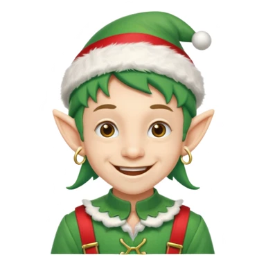 duende navideño con una sonrisa amplia y brackets en los dientes motivo odontologo sticker