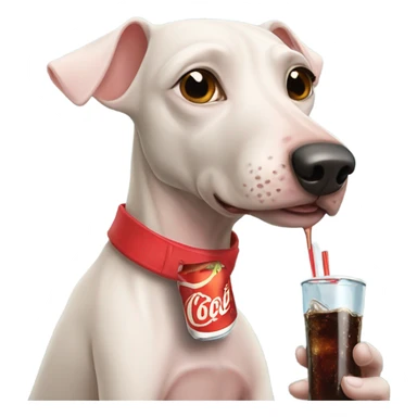 American Hairless Terrier drinking cola sticker