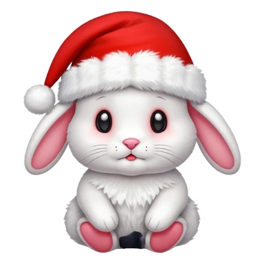 Peluche lapin noel sticker
