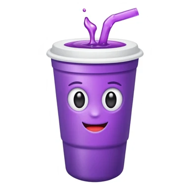 ios styrofoam cup.  purple liquid inside (no straw) (no face) sticker