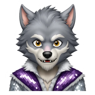 The Werewolf with white sequin outfit sticker
