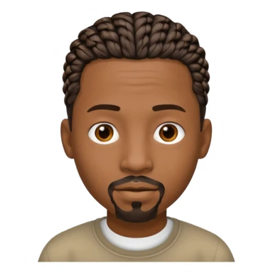Hazme un emoji de un hombre negro con trenzas cortas (pero no mucho) y una pequeña perilla sin bigote sticker