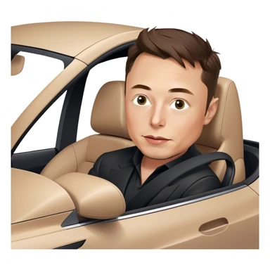 Elon musk in a tesla car sticker
