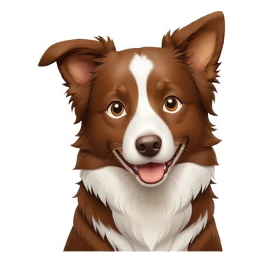 happy Brown Border Collie sitting sticker