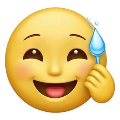 laughing emoji wiping tear sticker