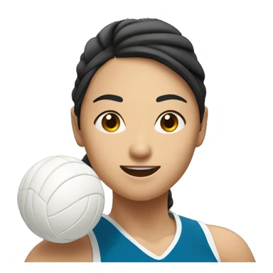 asian female volleyball player spiking the ball sticker
