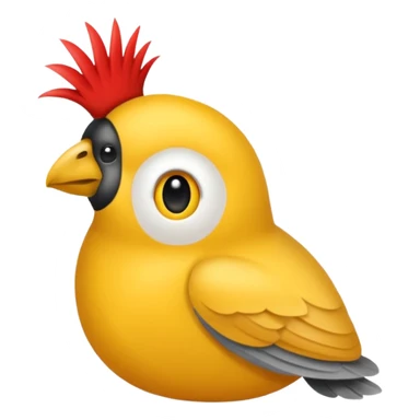 Calopsita com cabeça amarela, corpo cinza, topete, cauda longa e bochechas vermelhas sticker