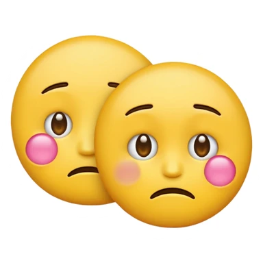 two emojis not happy stuck together no pink cheeks sticker