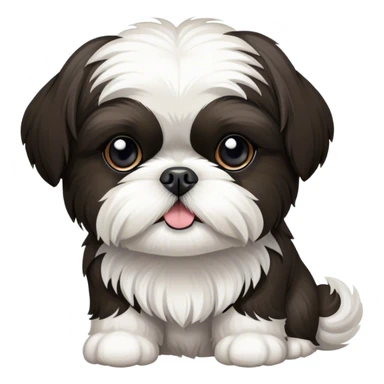 Black and white Shih Tzu  sticker