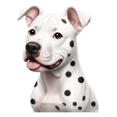 White pitbull with black dots sticker
