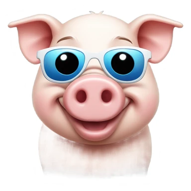 Happy rich pig cilinder sunglases sticker