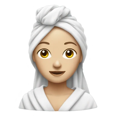 White Woman in towel sticker