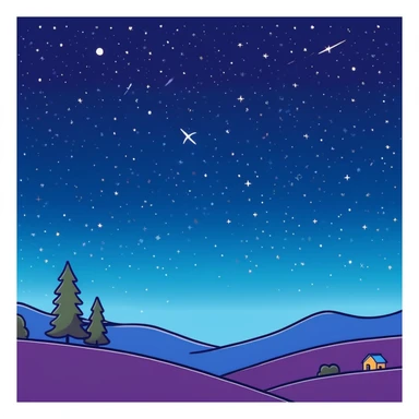 Sparkling starry night sky, galaxy view with stars and nebula sticker