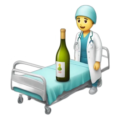 Hôpital avec bouteille de vin  sticker